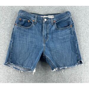 Levis 501 Cutoffs Denim Shorts Size 27 Frayed Raw High Rise Medium Wash